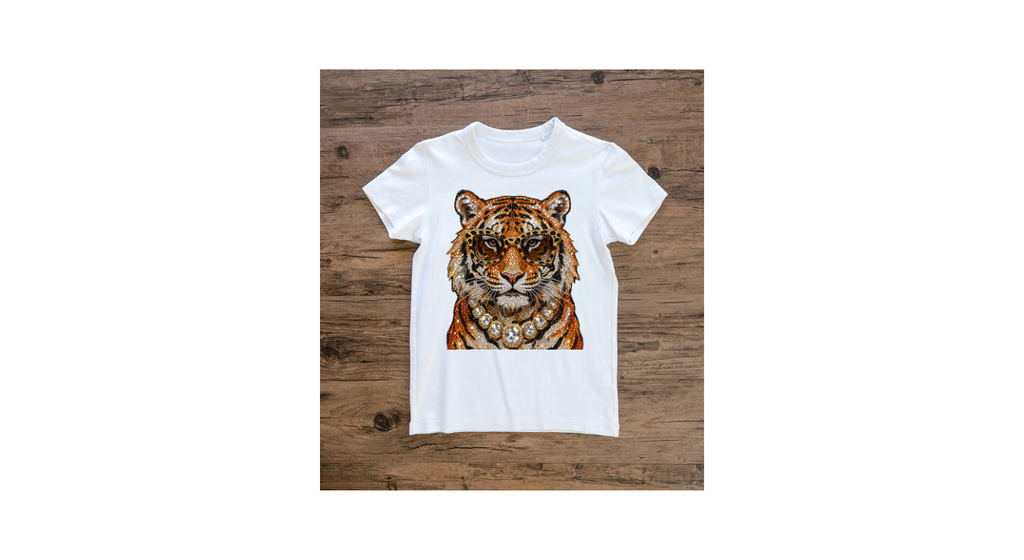 TIGER JEWELED TEE