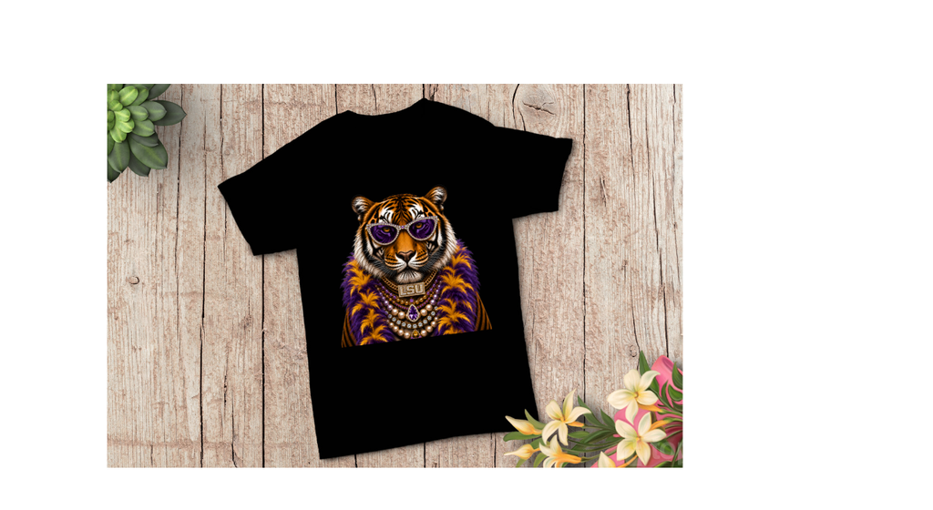 TIGER PURPLE AND GOLD TEE