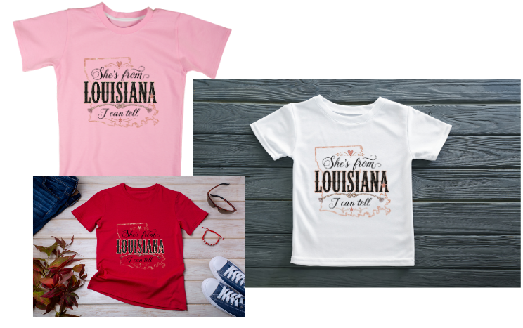 SHE'S FROM LOUISIANA... I CAN TELL TEE LOUISIANA GOLD