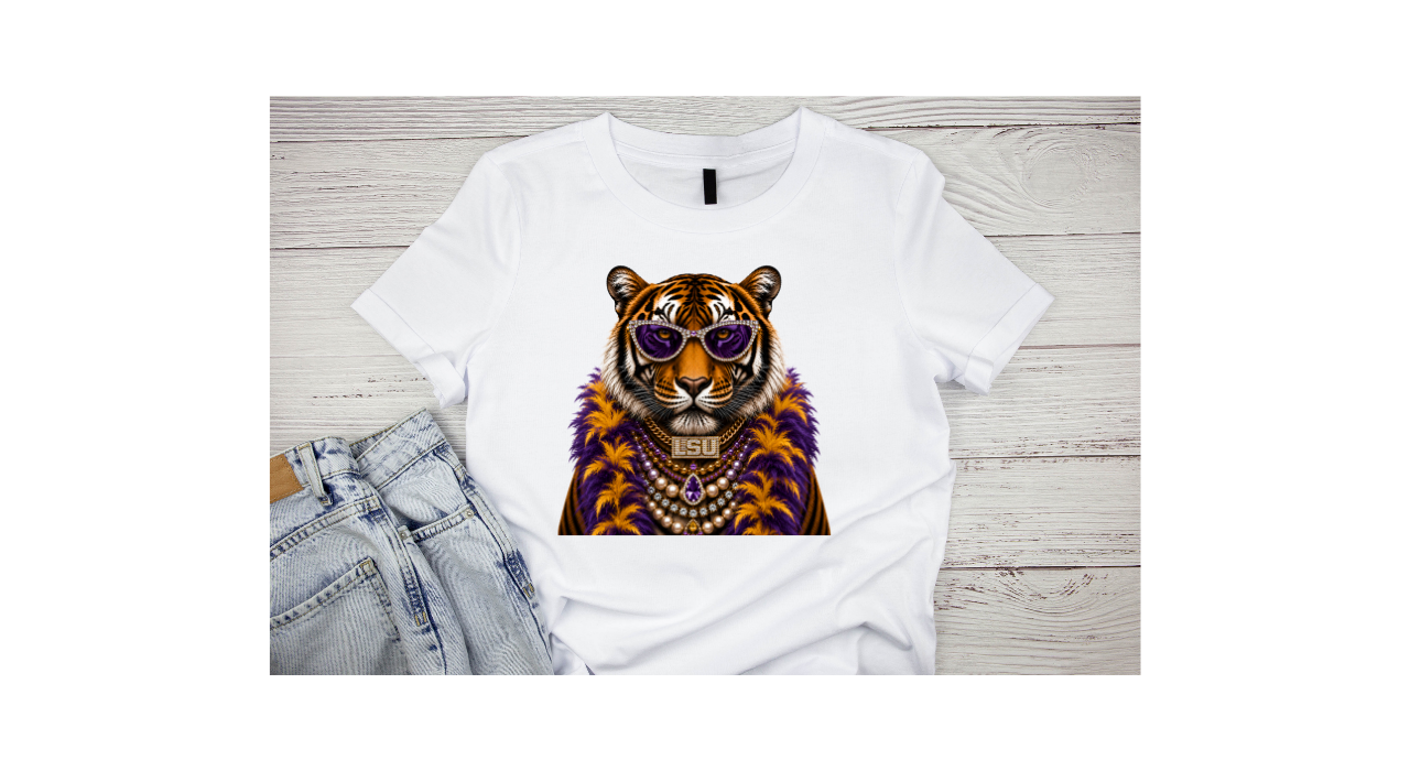 TIGER PURPLE AND GOLD TEE