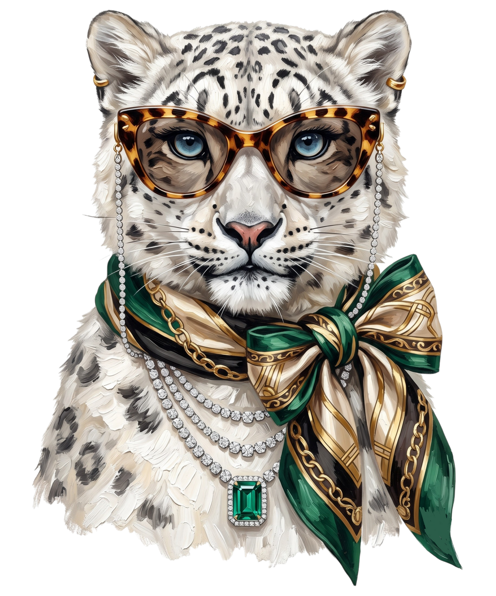 LEOPARD FROST WITH SCARF TEE