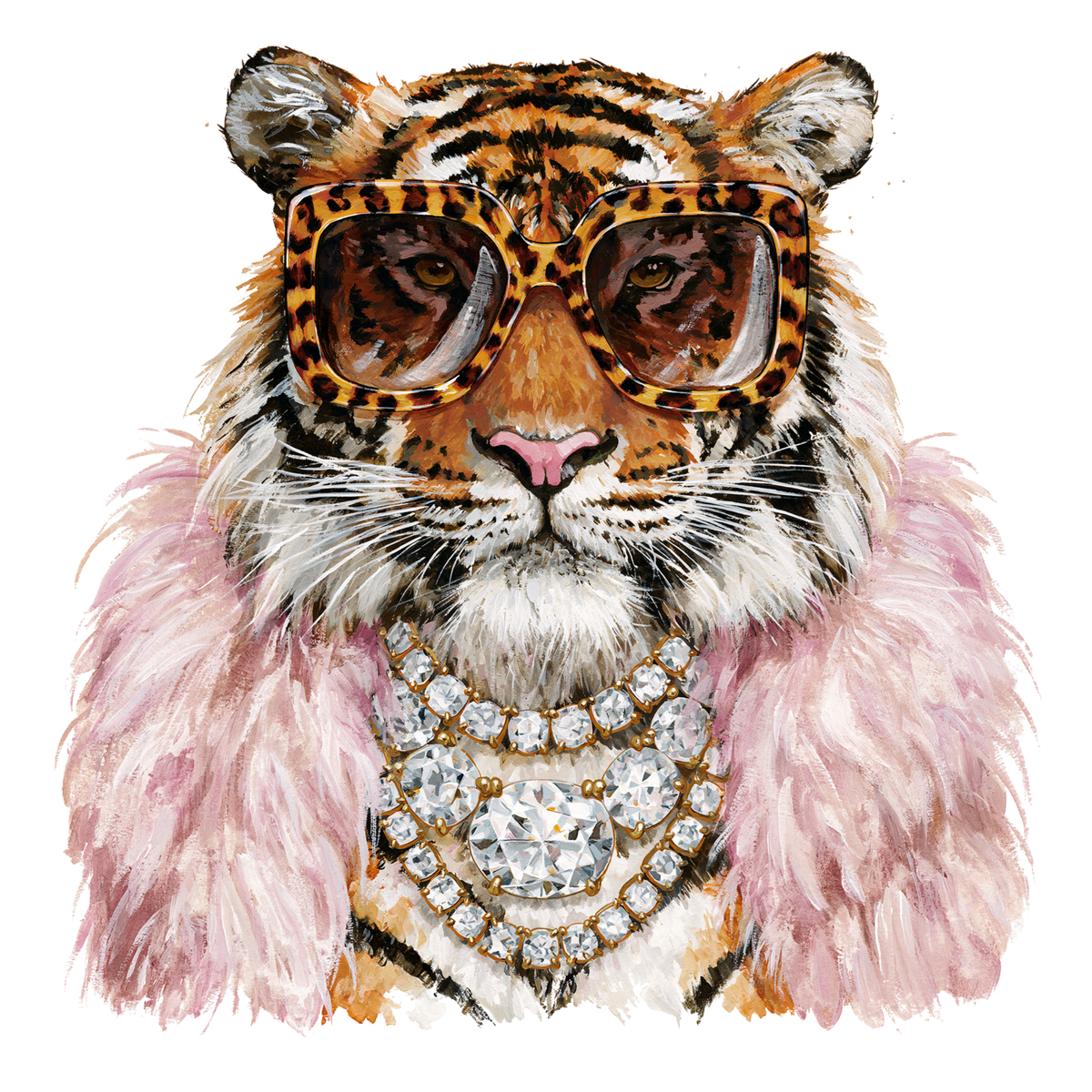 TIGER PINK BOA TEE