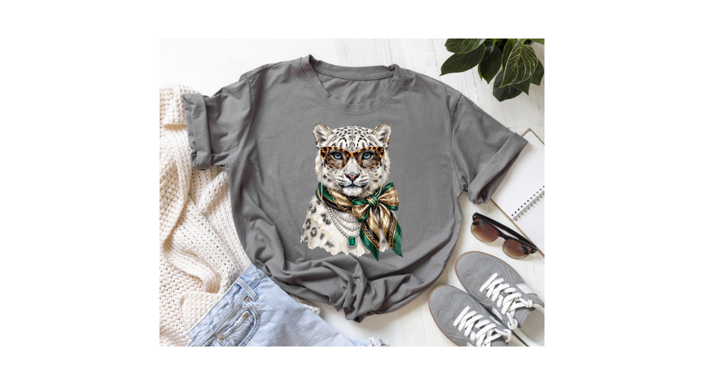 LEOPARD FROST WITH SCARF TEE