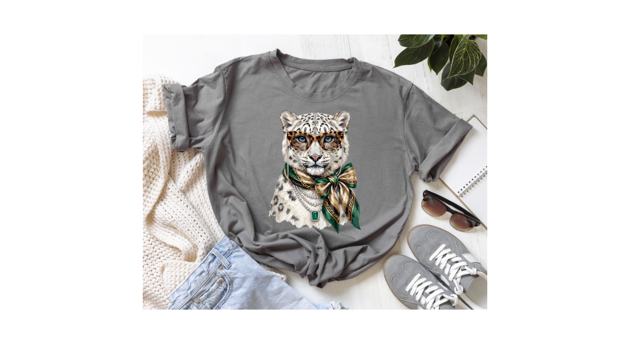 LEOPARD FROST WITH SCARF TEE
