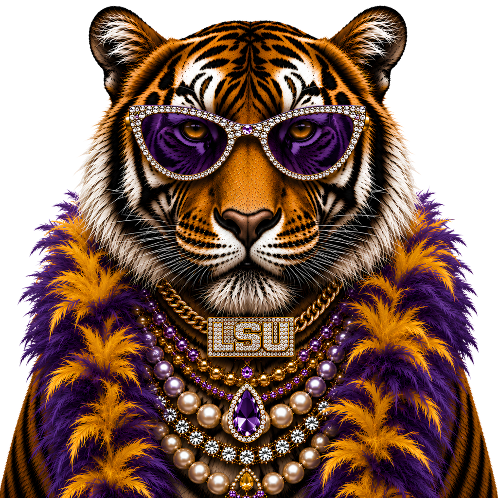 TIGER PURPLE AND GOLD TEE