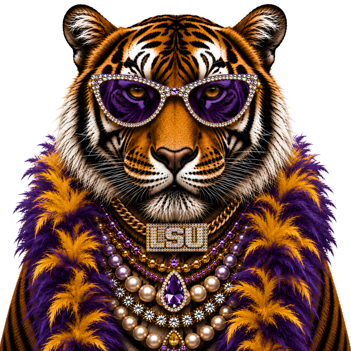 TIGER PURPLE AND GOLD TEE