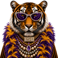 TIGER PURPLE AND GOLD TEE