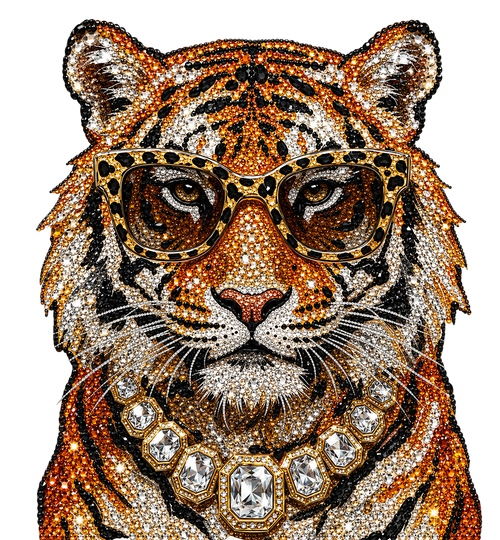 TIGER JEWELED TEE