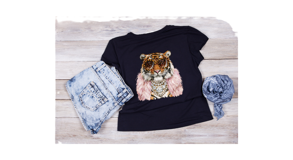 TIGER PINK BOA TEE